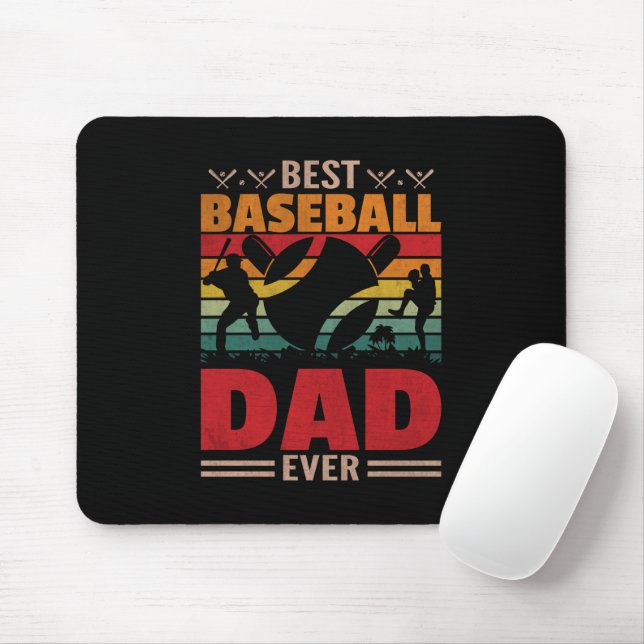 Tapis De Souris Meilleur papa de baseball (Avec souris)