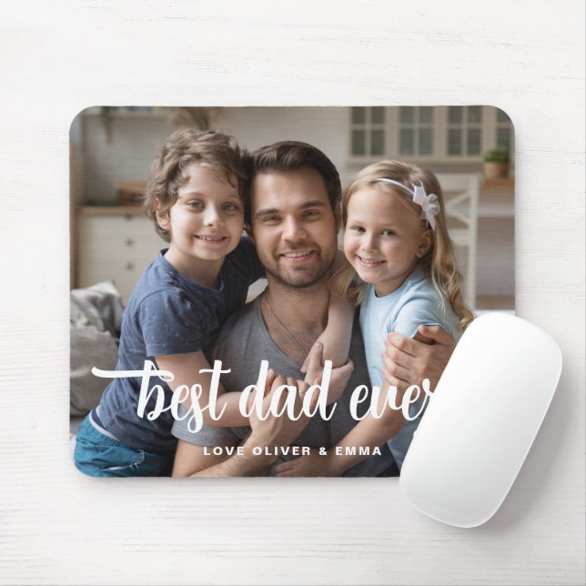 Tapis De Souris Meilleur Papa de Tous les Temps Script Photo pour  (Avec souris)