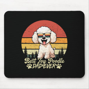 Tapis De Souris Meilleur papa de Toy Poodle blanc vintage