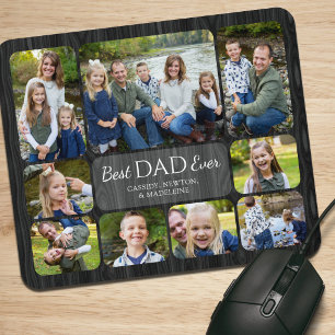 Tapis De Souris Meilleur Papa du Monde Collage de Photos pour Enfa