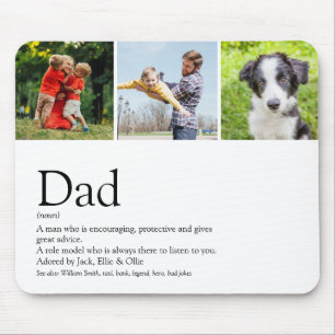 Tapis De Souris Meilleur Papa du Monde Définition Photo Collage