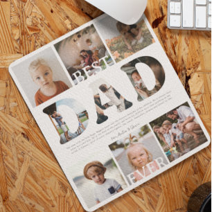 Tapis De Souris Meilleur Papa Ever   Collage de neuf photos