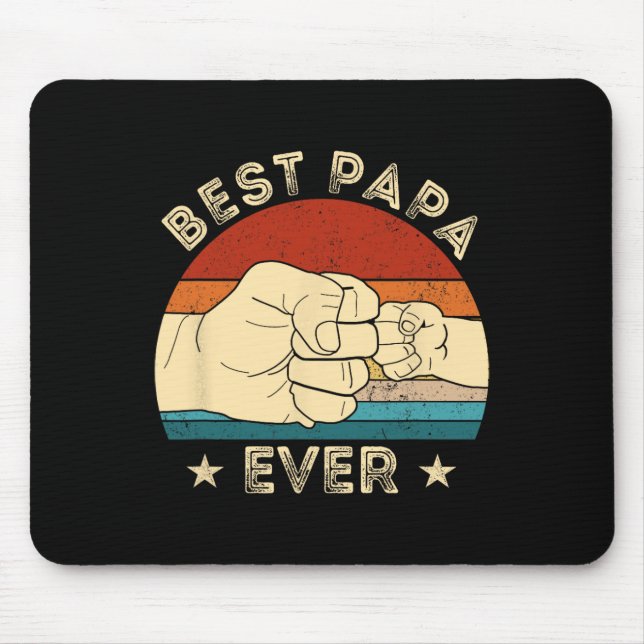 Tapis De Souris Meilleur Papa Fist Bump Drôle Papy Fête des Pères (Devant)
