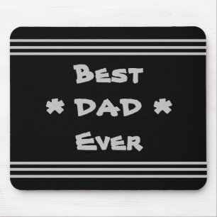 Tapis De Souris 'Meilleur Papa Jamais' Simple Élégant Moderne Noir