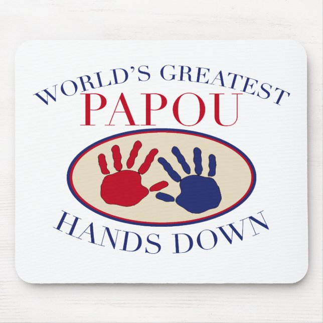 Tapis De Souris Meilleur Papou Haut la Main (Devant)