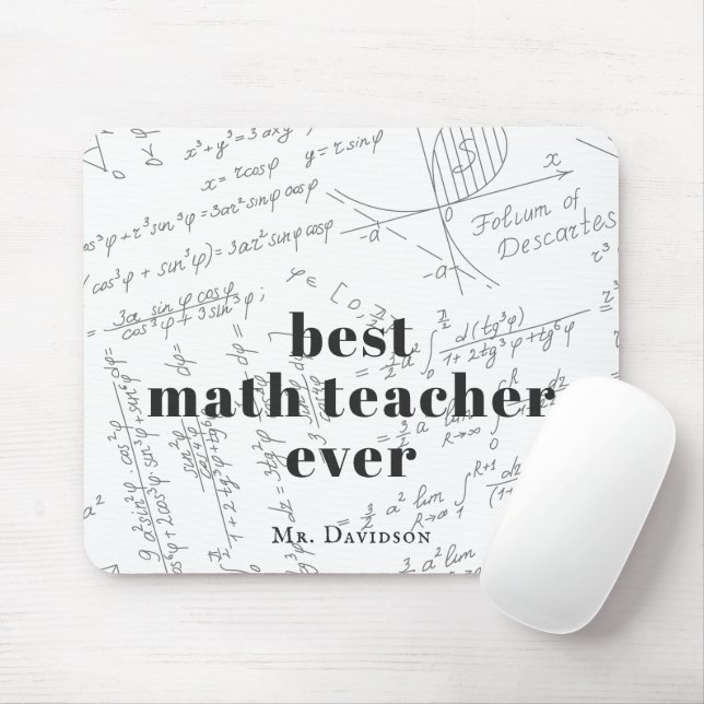 Tapis De Souris Meilleur professeur de mathématiques | Monogramme  (Avec souris)
