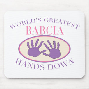 Tapis De Souris Meilleur T-shirt Babcia Haut la Main