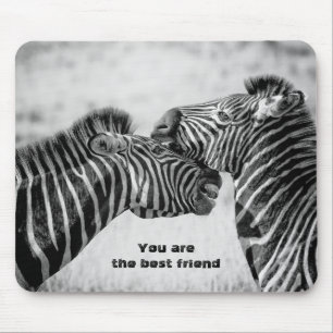 Tapis De Souris Meilleure citation d'ami avec Zebras