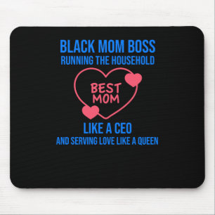 Tapis De Souris Meilleure Maman - Black Maman Boss Courir Le Ménag