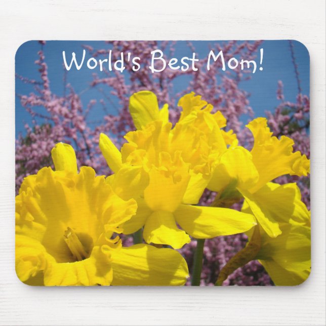 Tapis de souris Meilleure Maman du Monde ! Fleurs  (Devant)