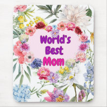 Meilleure maman du monde - Floral Mousepad pour l'