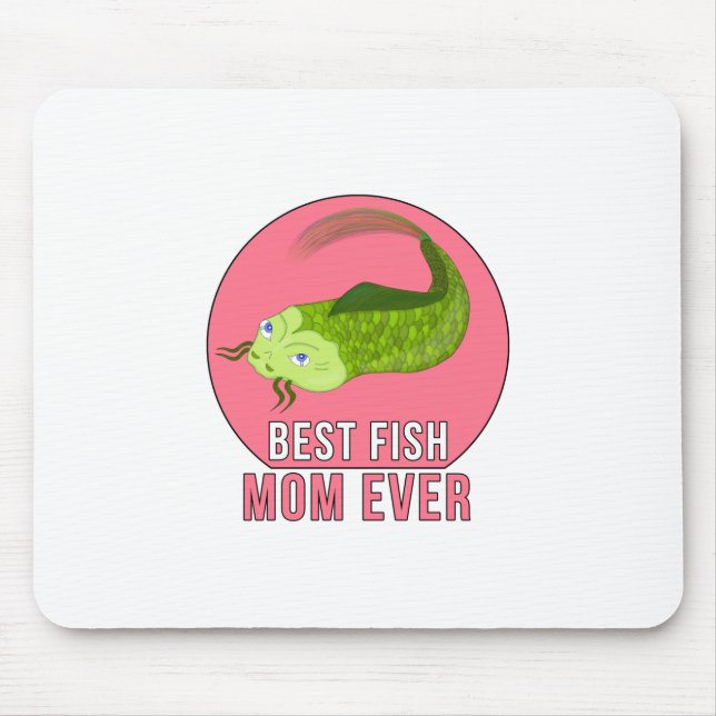 Tapis De Souris Meilleure maman du poisson jamais (Devant)