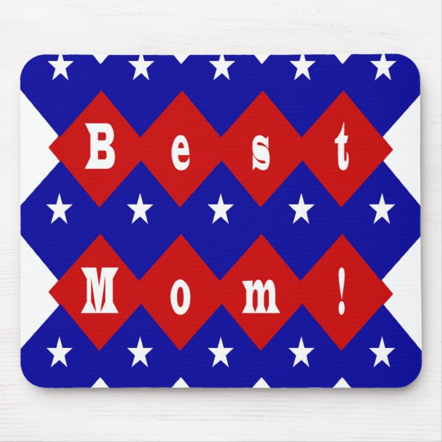 Tapis De Souris Meilleure maman en forme de diamant patriotique (Devant)