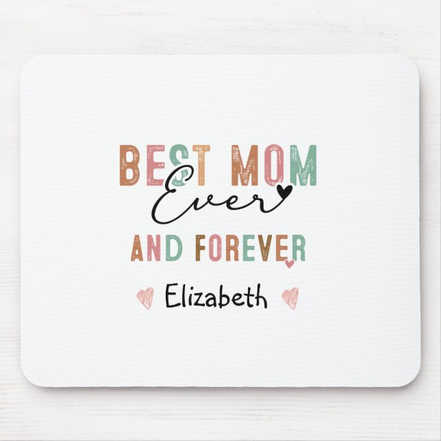 Tapis De Souris Meilleure Maman Ever  Script Rétro Maman Groovy  (Devant)