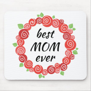 Tapis De Souris Meilleure maman jamais couronne de roses rouges pr
