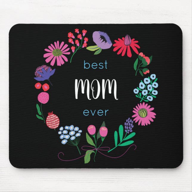 Tapis De Souris Meilleure maman jamais Flower Wath Souris Pouse (Devant)