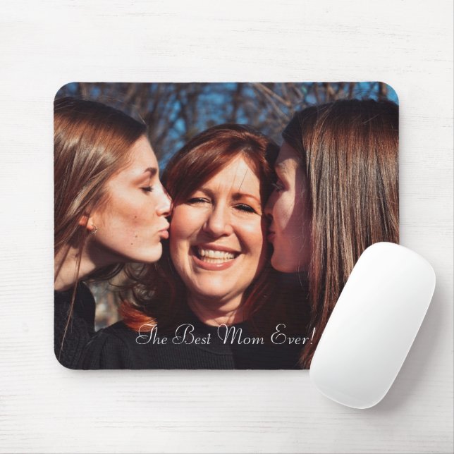 Tapis De Souris Meilleure Maman Jamais Simple Moderne Script photo (Avec souris)