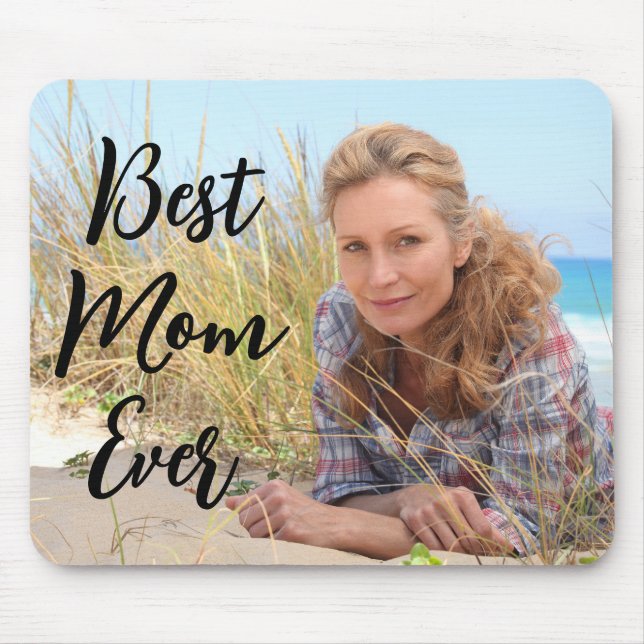 Tapis De Souris Meilleure Maman Photo de Script Moderne (Devant)