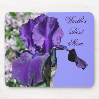 Tapis De Souris Meilleure maman Purple Iris Fleur Photo Mousepad