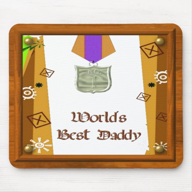 Tapis De Souris Meilleure médaille papa Mousepad (Devant)