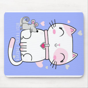 Tapis De Souris Meilleurs Amis Chat Et Souris, Drôle Chat Kitten C