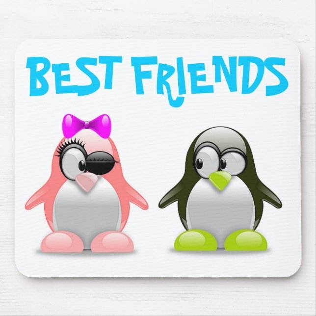 TAPIS DE SOURIS "MEILLEURS AMIS" PENGUINS (Devant)