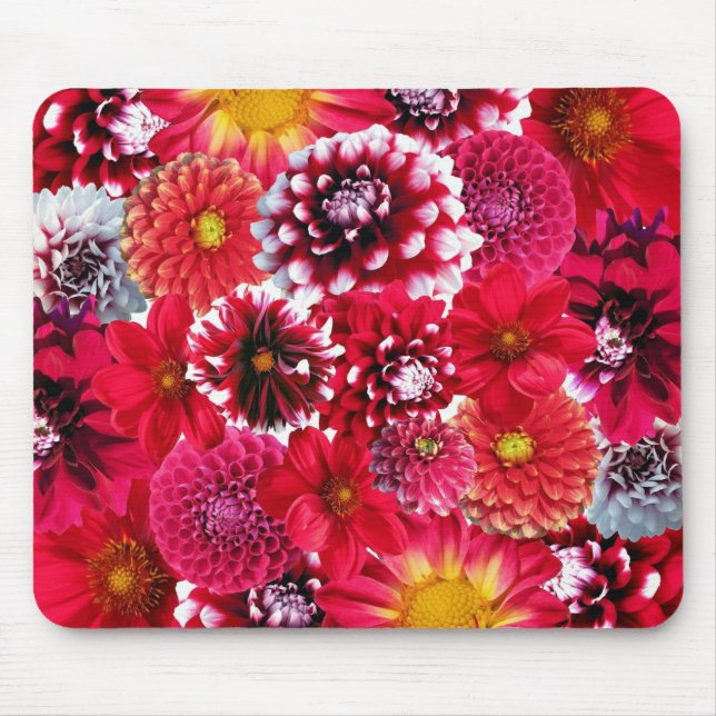 Tapis De Souris Mélange de fleurs rouges (Devant)