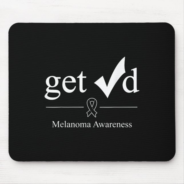 Tapis De Souris Melanoma Black Awareness Ribbon Tee Get Checked (Devant)