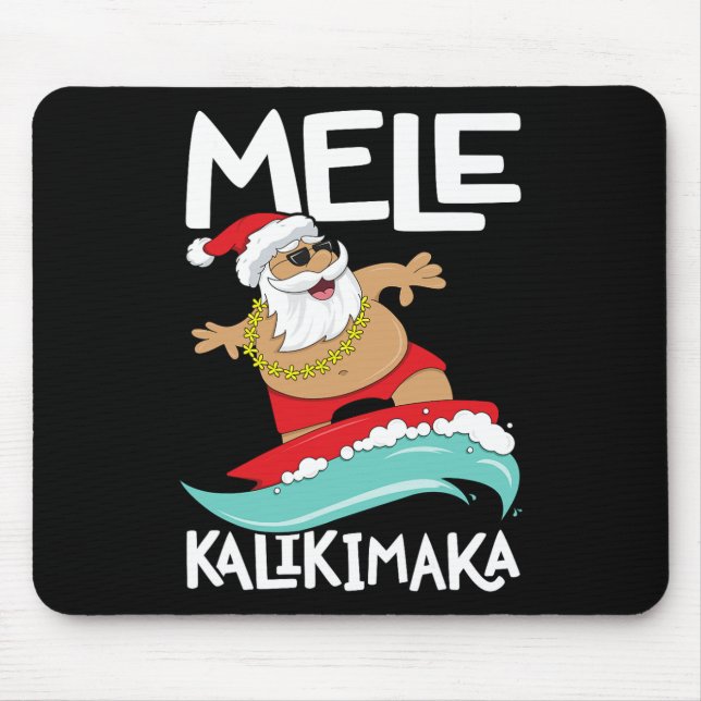 Tapis De Souris Mele Kalikimaka Hawaiian Christmas Hawaii Surfing (Devant)