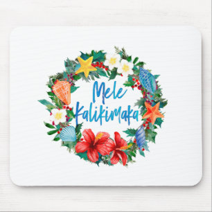 Tapis De Souris Mele Kalikimaka Hawaiian Christmas Wreath