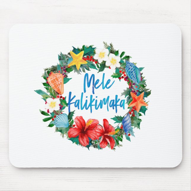Tapis De Souris Mele Kalikimaka Hawaiian Christmas Wreath (Devant)