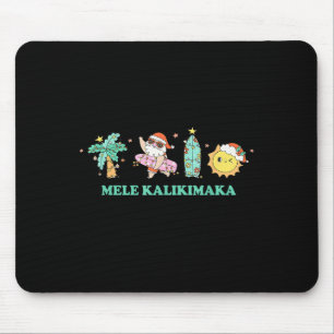 Tapis De Souris Mele Kalikimaka Trocal Palmier Père Noël Surf Haw