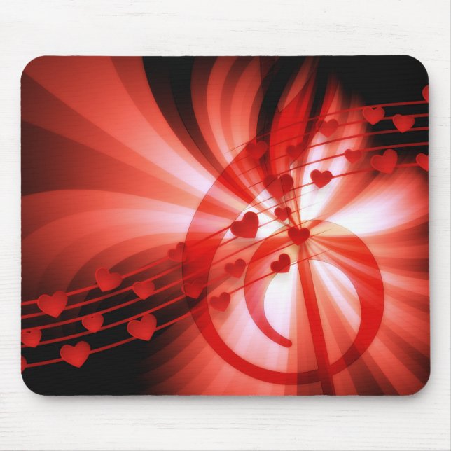 Tapis De Souris Mélodie Coeurs Mousepad (Devant)