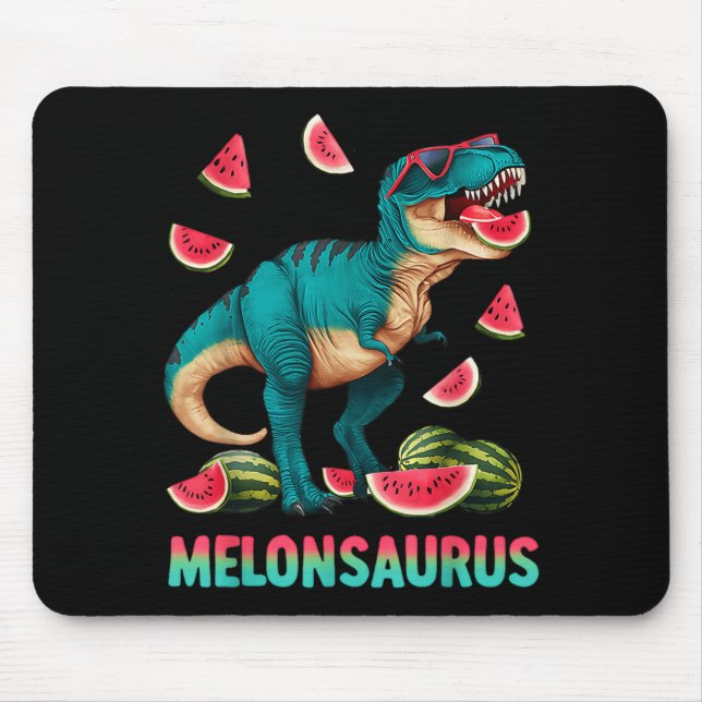Tapis De Souris Melonsaurus pastèque dinosaure t rex été drôle (Devant)