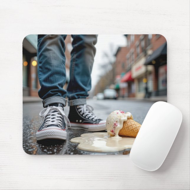 Tapis De Souris Melting Ice Cream Cone By Boy's Baskets (Avec souris)