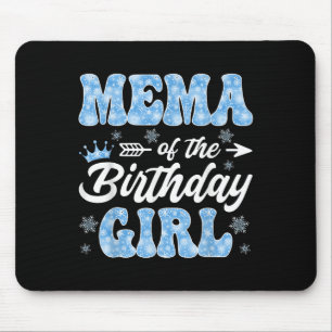 Tapis De Souris Mema de la fille d'anniversaire Flocons Hiver Noël