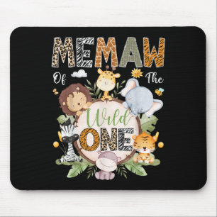 Tapis De Souris Memaw Of The Wild One 1st Birthday Jungle Safari A