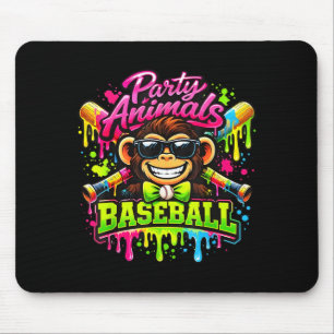 Tapis De Souris Mème animaux de fête baseball singe drôle
