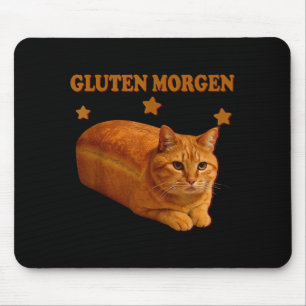 Tapis De Souris Mémé chat pain drôle Gluten Morgen humour graphiqu