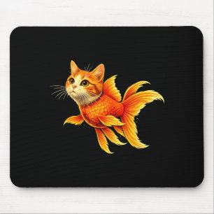 Tapis De Souris Mème d'animal mignon hybride de chat poisson rouge