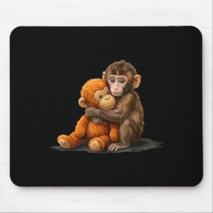 Tapis De Souris Mème de bébé singe mignon qui donne un coup de poi