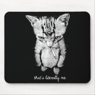Tapis De Souris Mème de chat mignon debout de munchkin fumant