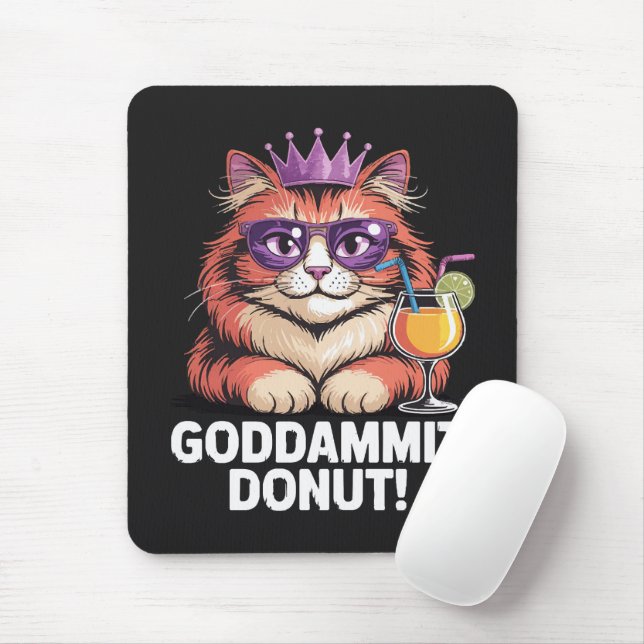 Tapis De Souris Mème de chat princesse donut féminin (Avec souris)