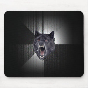 Tapis De Souris Mème de loup de folie