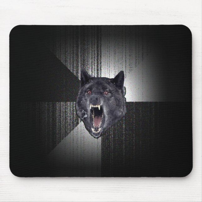 Tapis De Souris Mème de loup de folie (Devant)