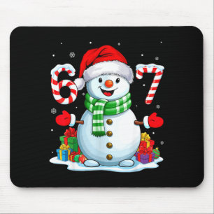 Tapis De Souris Mème de Noël drôle bonhomme de neige 6 7 Six Sept