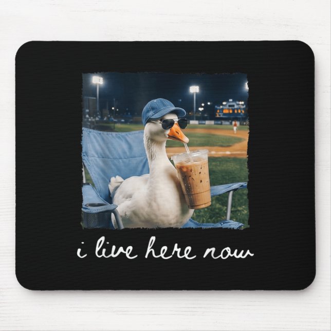 Tapis De Souris Mème de terrain de baseball Funny Goose Duck Live  (Devant)