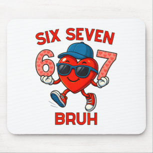 Tapis De Souris Meme Drôle 67 Six Sept Bruh Cœur Saint-Valentin Ho