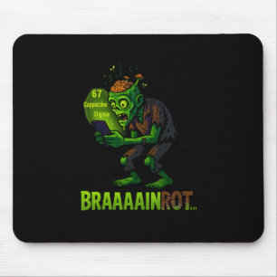 Tapis De Souris Mème drôle de cerveau pourri de zombie 6 7 Hallowe
