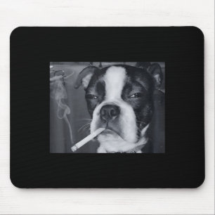 Tapis De Souris Mème drôle de chien qui fume une cigarette Mème de